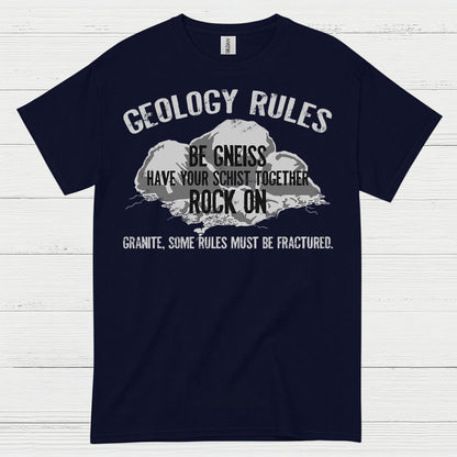 Geology Rules Rock On T Shirt