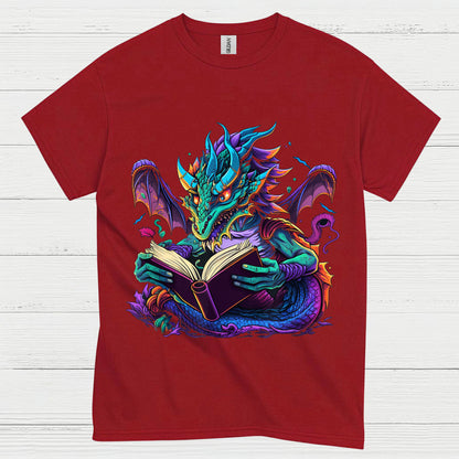 Colorful Reading Dragon T Shirt