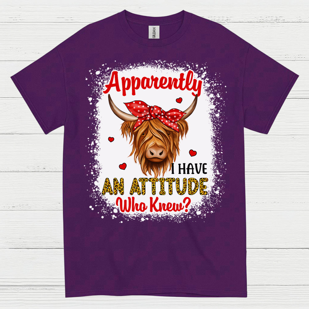 Apparently I Have An Attitude Cow T Shirt