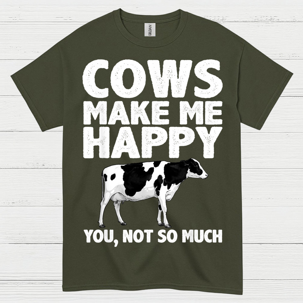 Cows Make Me Happy Funny Cow T Shirt