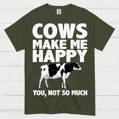 Cows Make Me Happy Funny Cow T Shirt