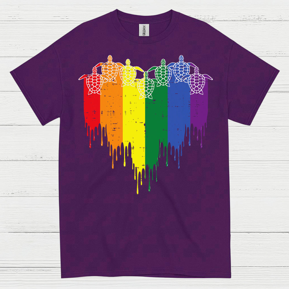 Rainbow Sea Turtle Pride T Shirt