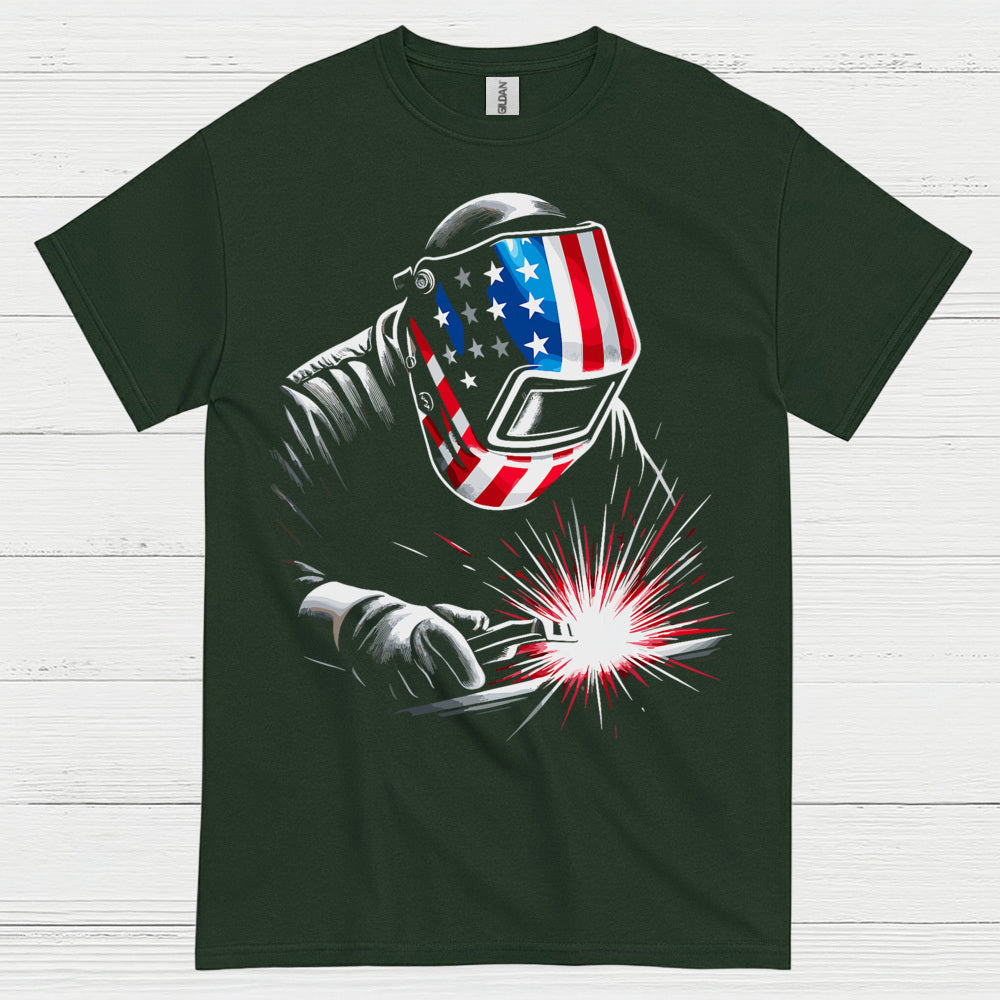 American Flag Welding T Shirt