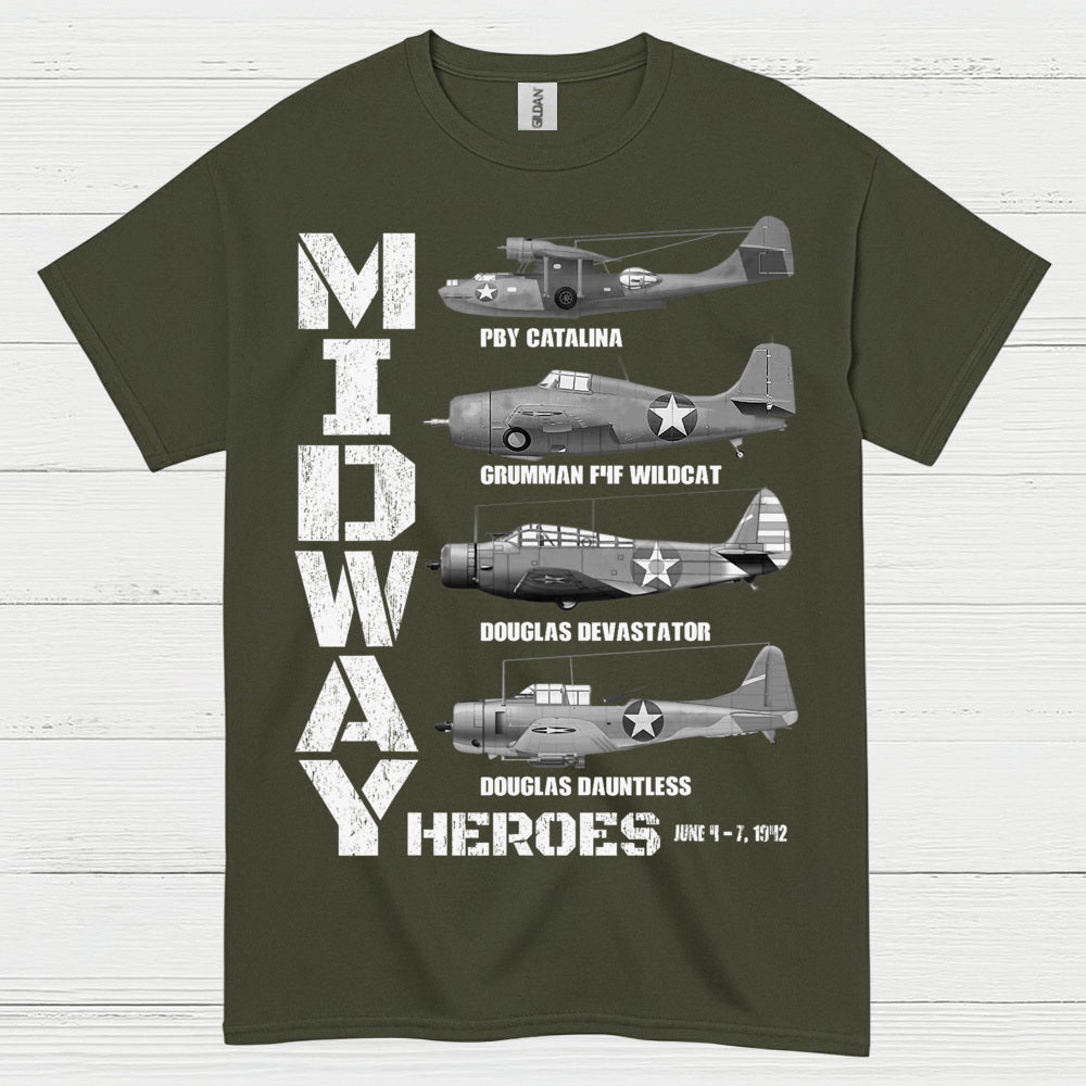 Midway Heroes WWII Aircraft T Shirt