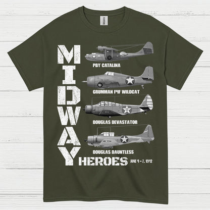 Midway Heroes WWII Aircraft T Shirt