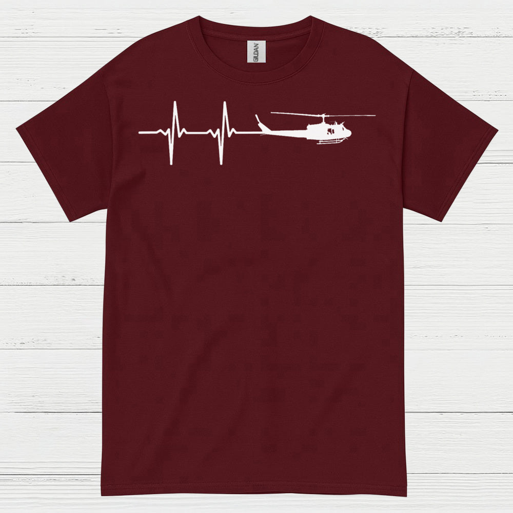 Helicopter Heartbeat Aviation T Shirt