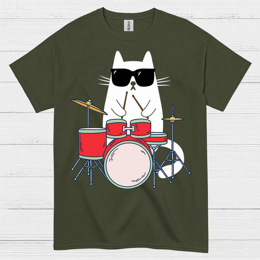 Cool Cat Drummer T Shirt
