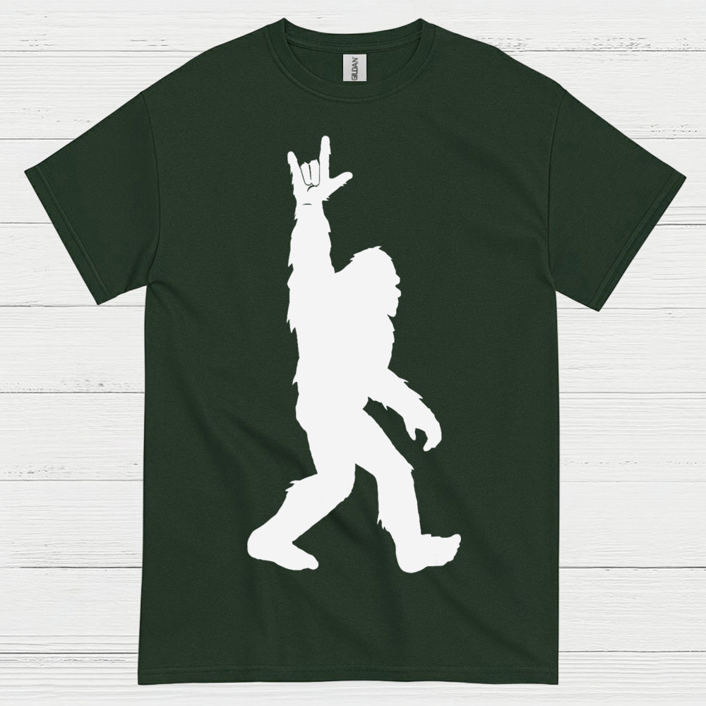 Rock Hand Bigfoot Silhouette T Shirt