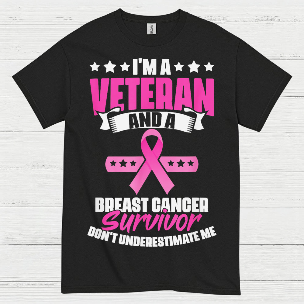 Veteran Breast Cancer Survivor Strong Quote T Shirt