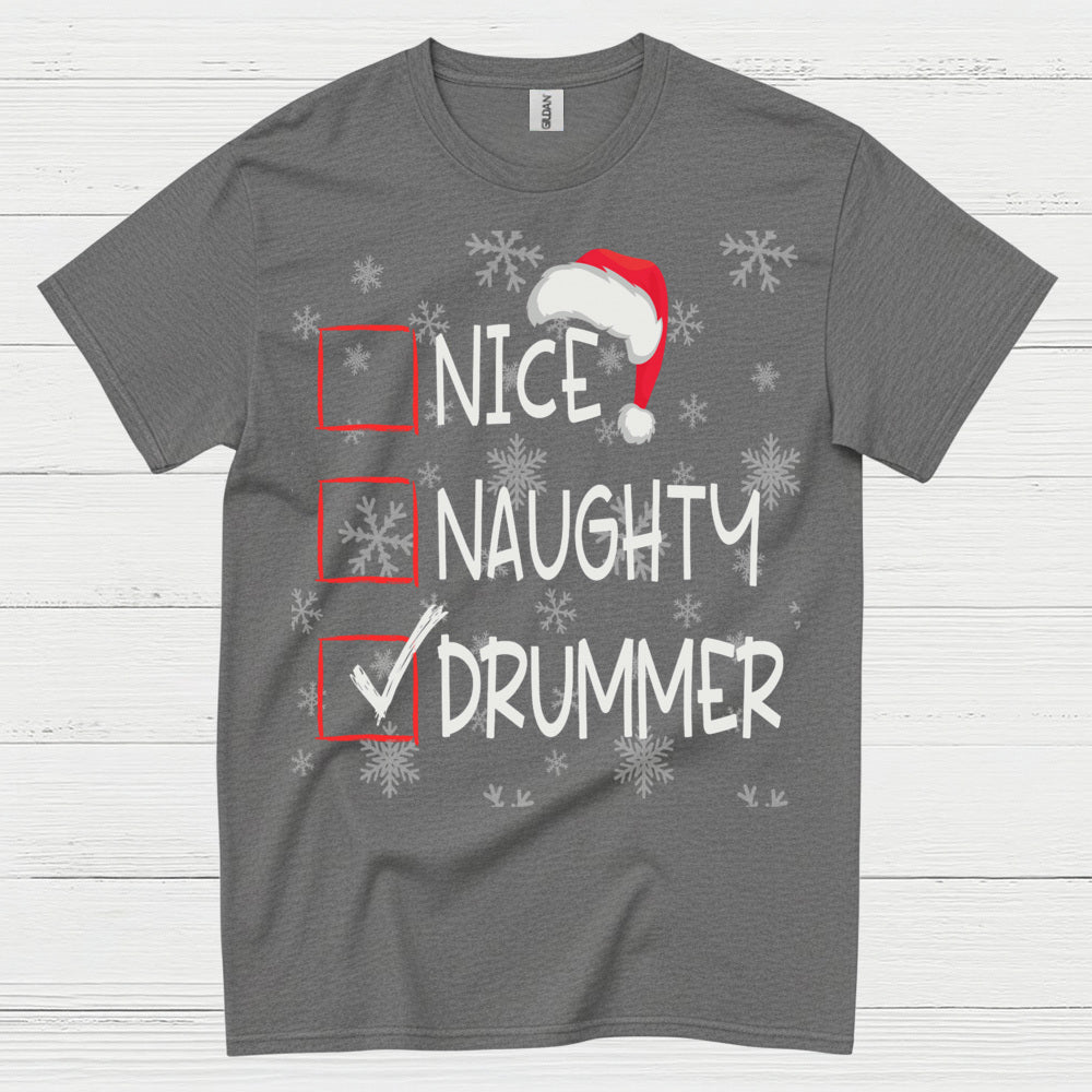 Checked Drummer Christmas T Shirt
