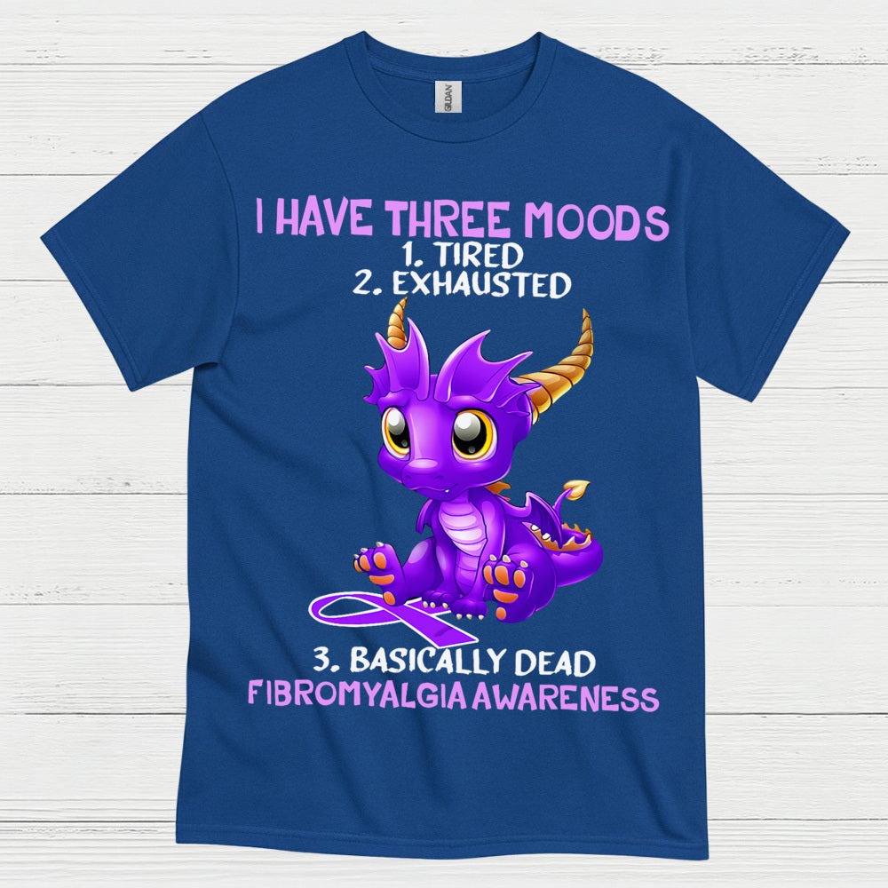 I Have Three Moods Fibromyalgia Awareness Dragon T Shirt