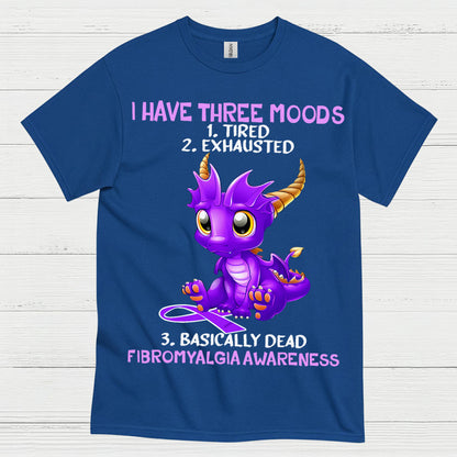 I Have Three Moods Fibromyalgia Awareness Dragon T Shirt