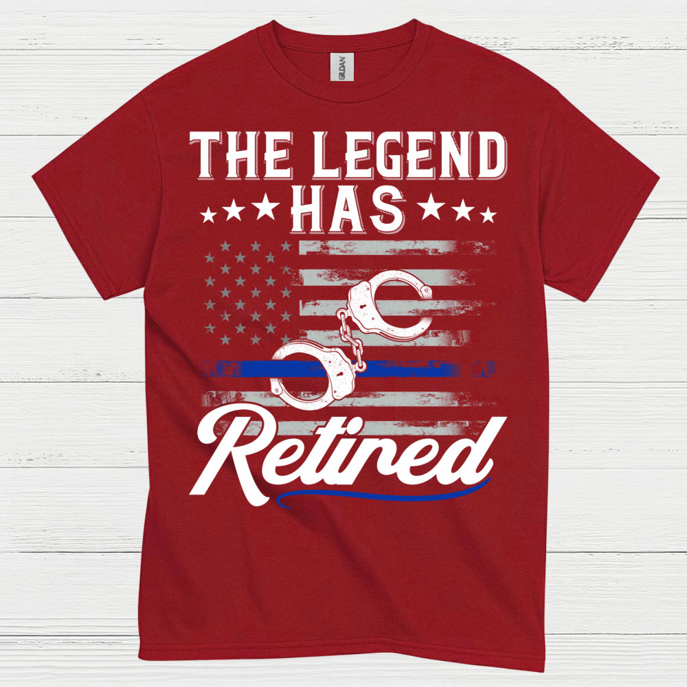 Retired Police Legend Thin Blue Line T Shirt