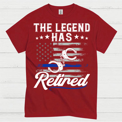 Retired Police Legend Thin Blue Line T Shirt