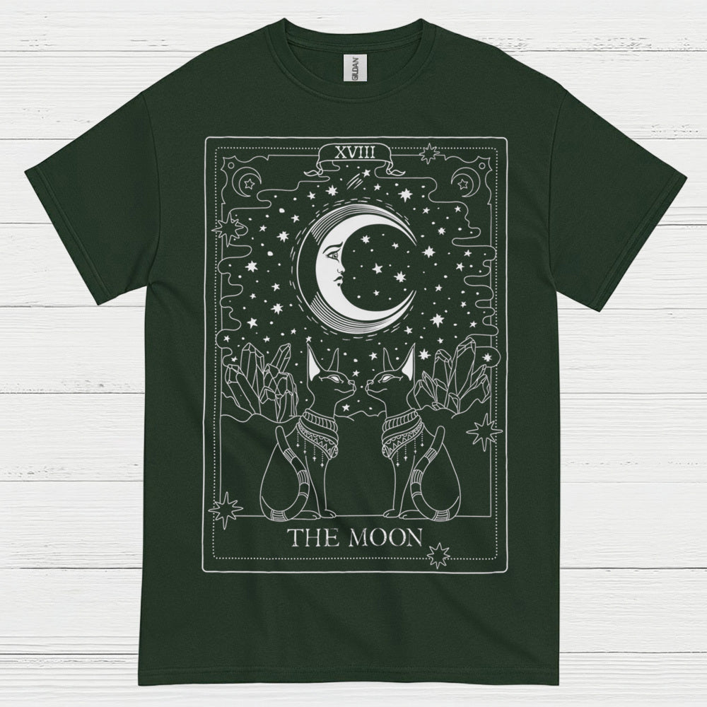 The Moon Tarot Cat Art T Shirt