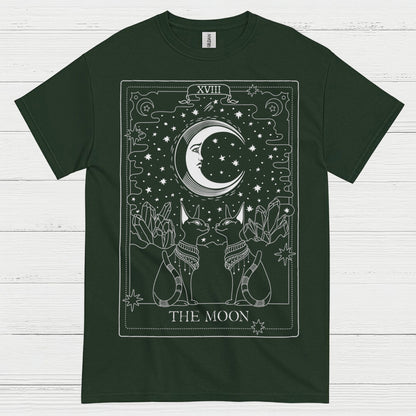The Moon Tarot Cat Art T Shirt