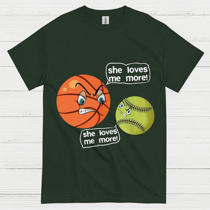 She Loves Me More Basketball Softball T Shirt