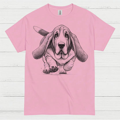 Cute Basset Hound Sketch Art T Shirt