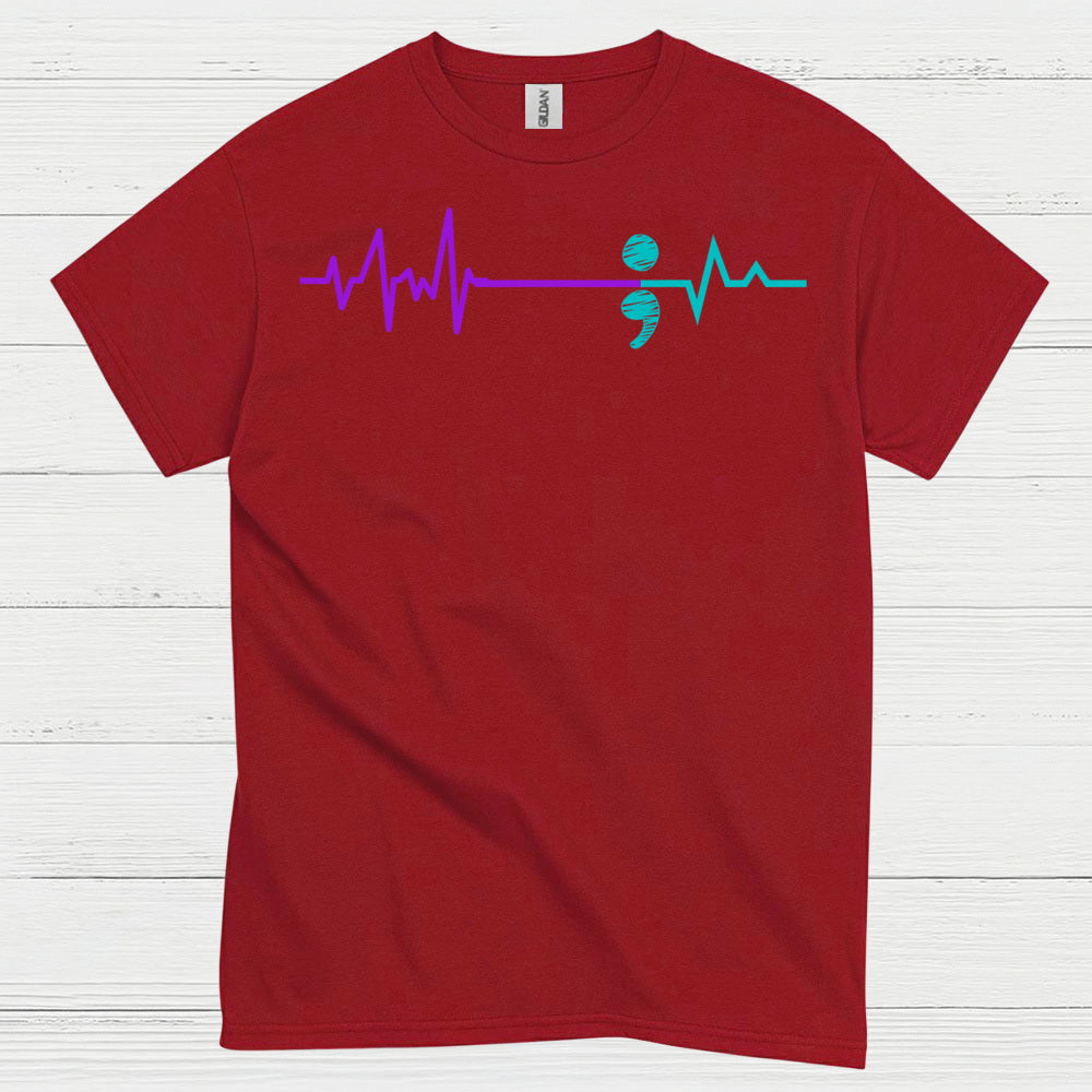 Semicolon Heartbeat Awareness T Shirt