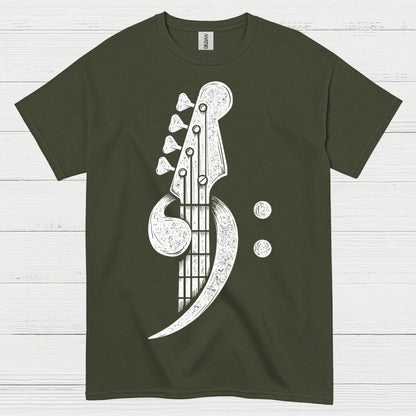 Bass Clef Guitar Art T Shirt