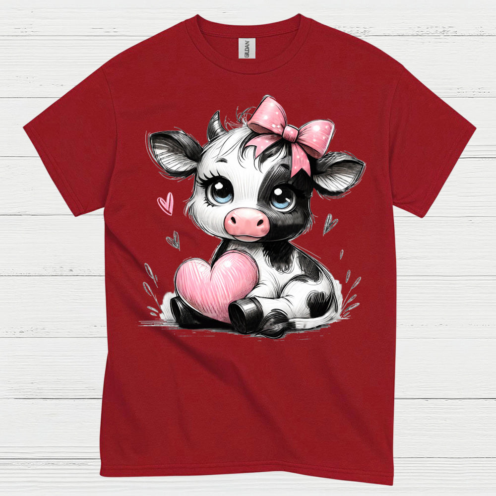 Cute Baby Cow Heart T Shirt