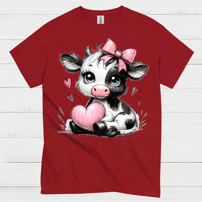 Cute Baby Cow Heart T Shirt