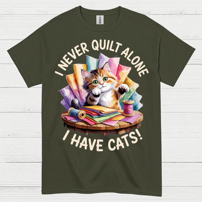 Quilting With Cats Humor T Shirt