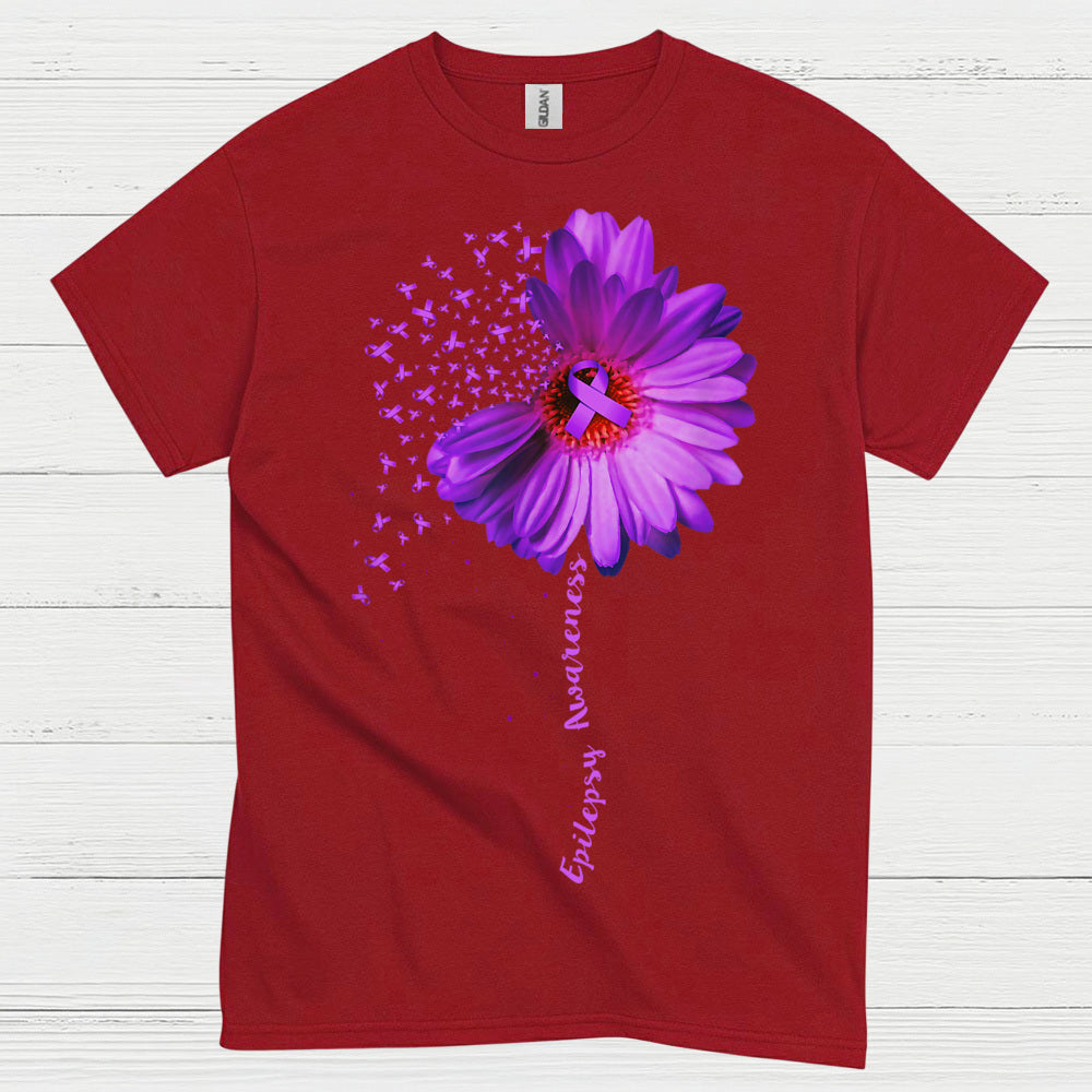 Purple Flower Epilepsy Awareness T Shirt