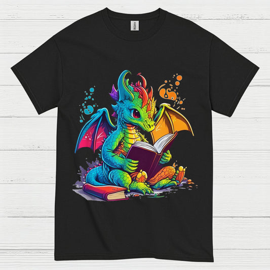 Book Lover Dragon T Shirt