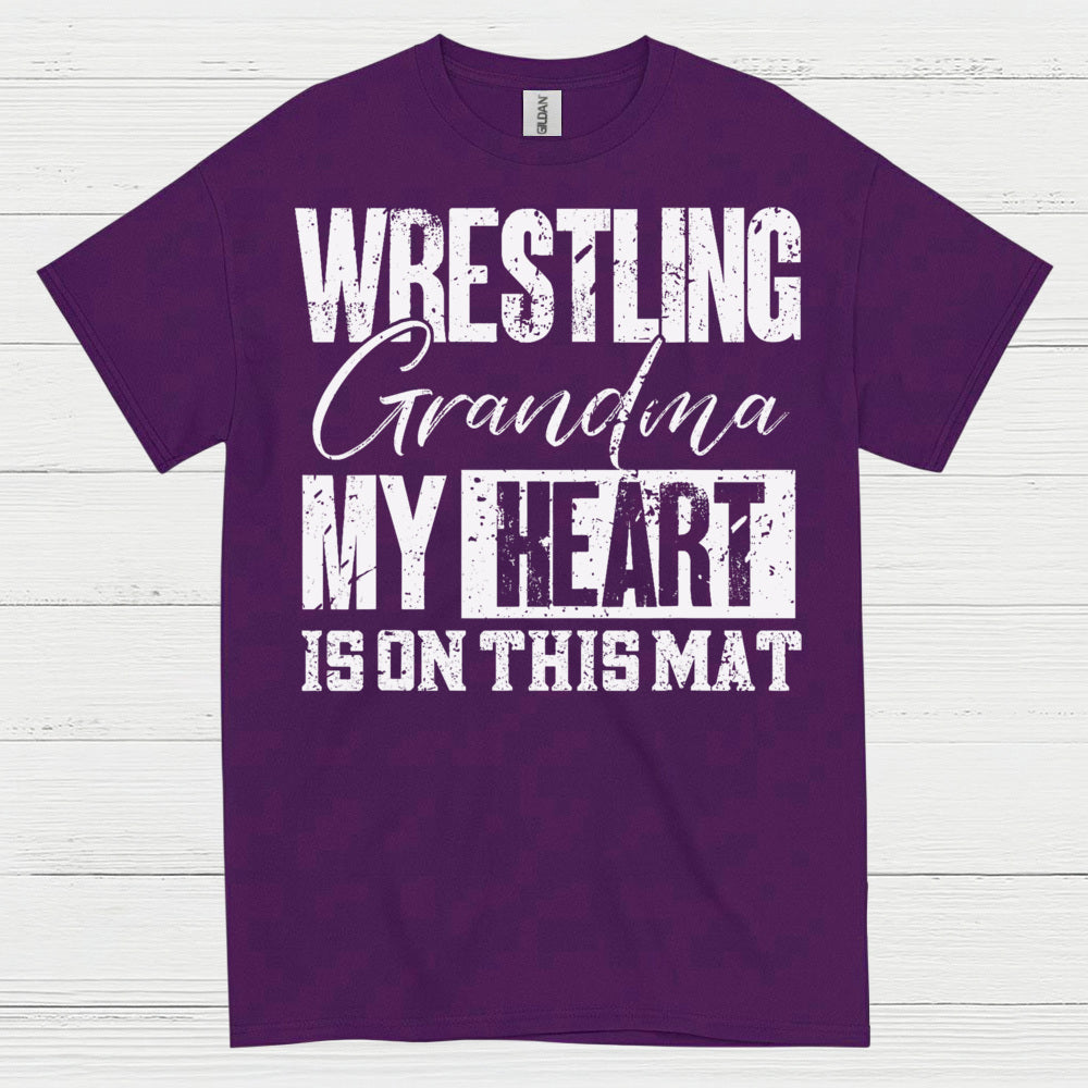 Wrestling Grandma Heart on the Mat T Shirt