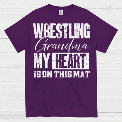 Wrestling Grandma Heart on the Mat T Shirt