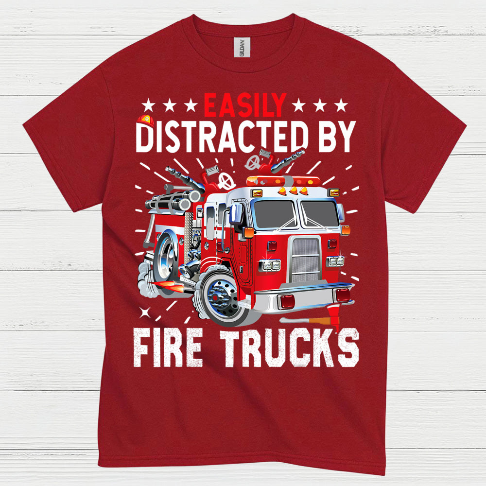 Easily Distracted By Fire Trucks T Shirt