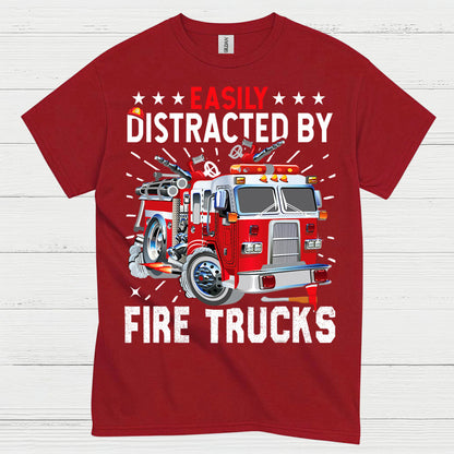 Easily Distracted By Fire Trucks T Shirt