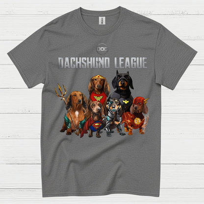 Dachshund League Superhero Team T Shirt