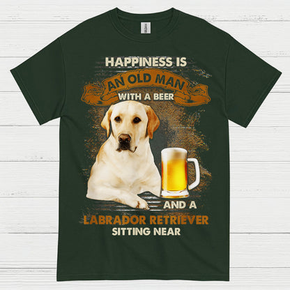 Happiness Is An Old Man With A Labrador T Shirt