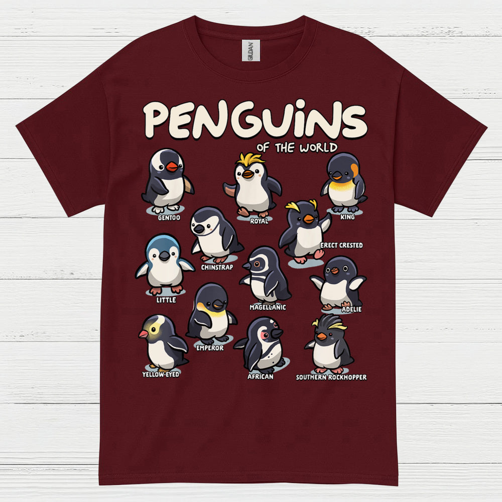 Penguins Of The World Educational Graphic T Shirt