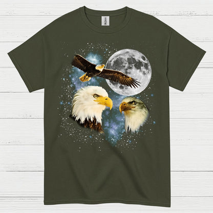 Bald Eagle Moon Wildlife Freedom Spirit T Shirt