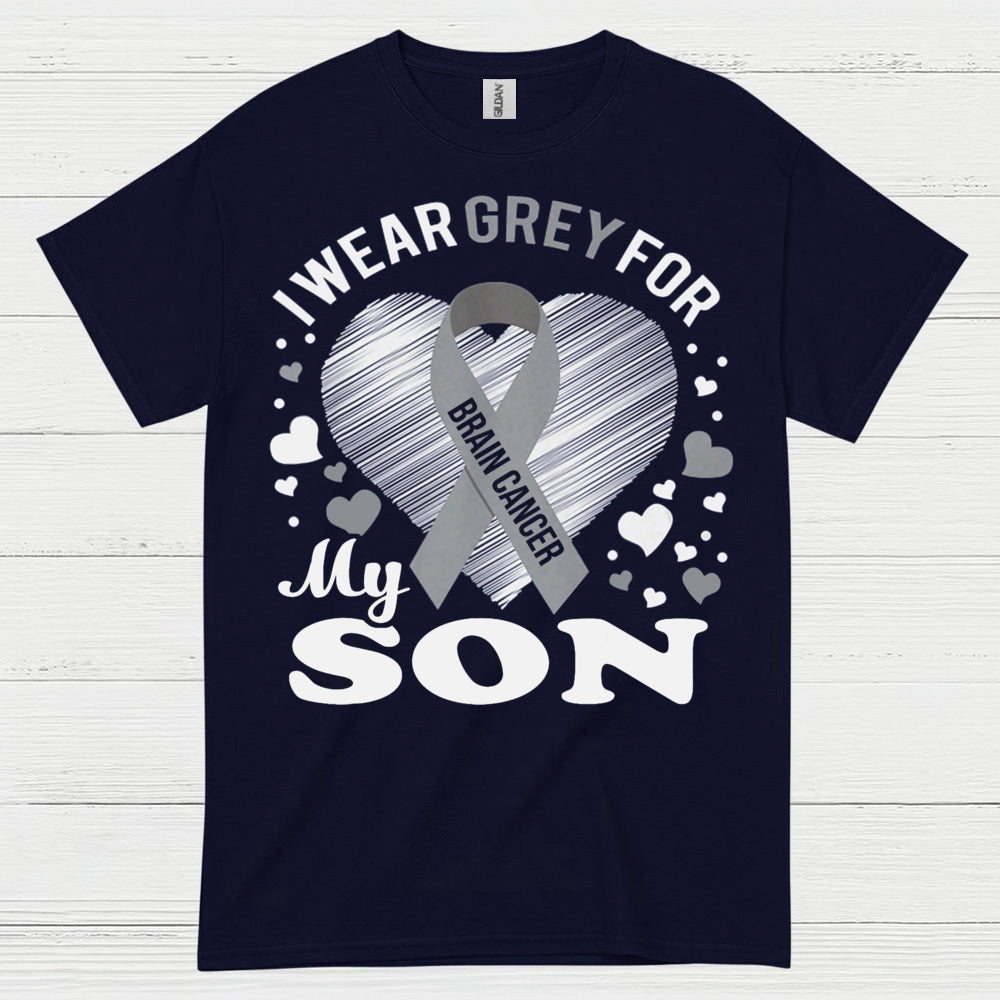 I Wear Grey For My Son Brain Cancer T Shirt