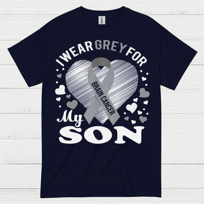I Wear Grey For My Son Brain Cancer T Shirt