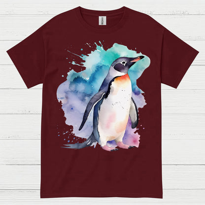 Watercolor Penguin Artistic Animal Graphic T Shirt