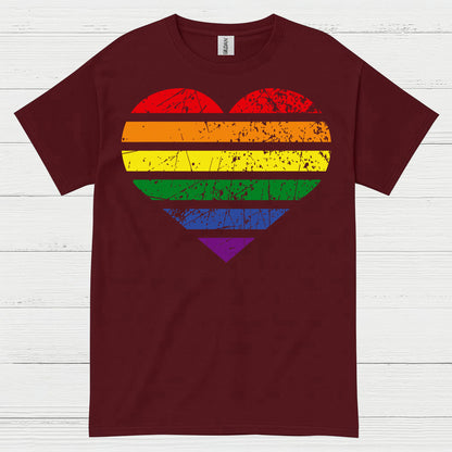 Vintage Rainbow Heart Pride T Shirt
