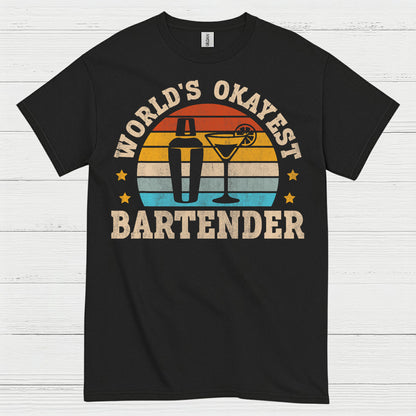 Worlds Okayest Bartender Vintage T Shirt