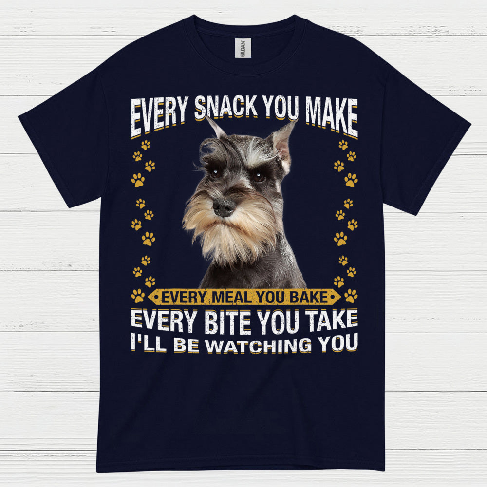 Funny Schnauzer Watching You Snack T Shirt