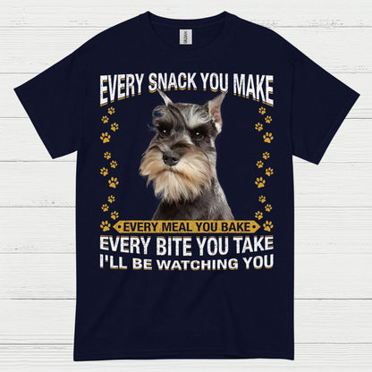 Funny Schnauzer Watching You Snack T Shirt