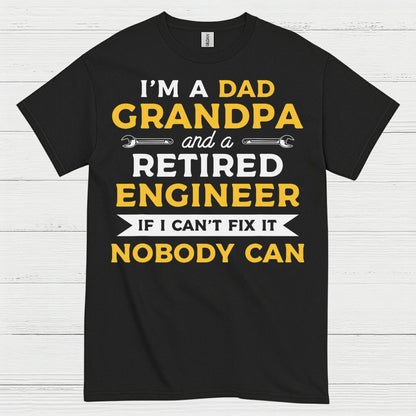 Retired Engineer Grandpa Dad T Shirt