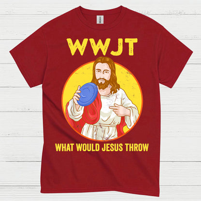 WWJT What Would Jesus Throw Disc Golf T Shirt