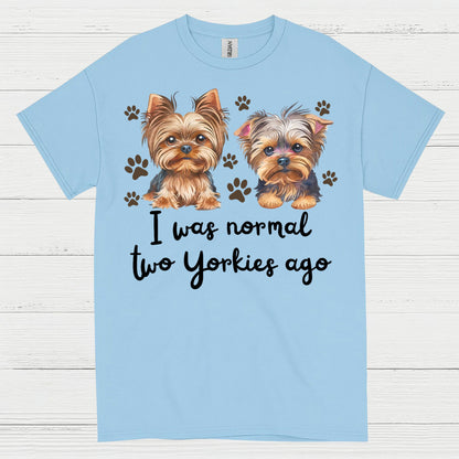 Funny Two Yorkies Ago Dog Lover T Shirt