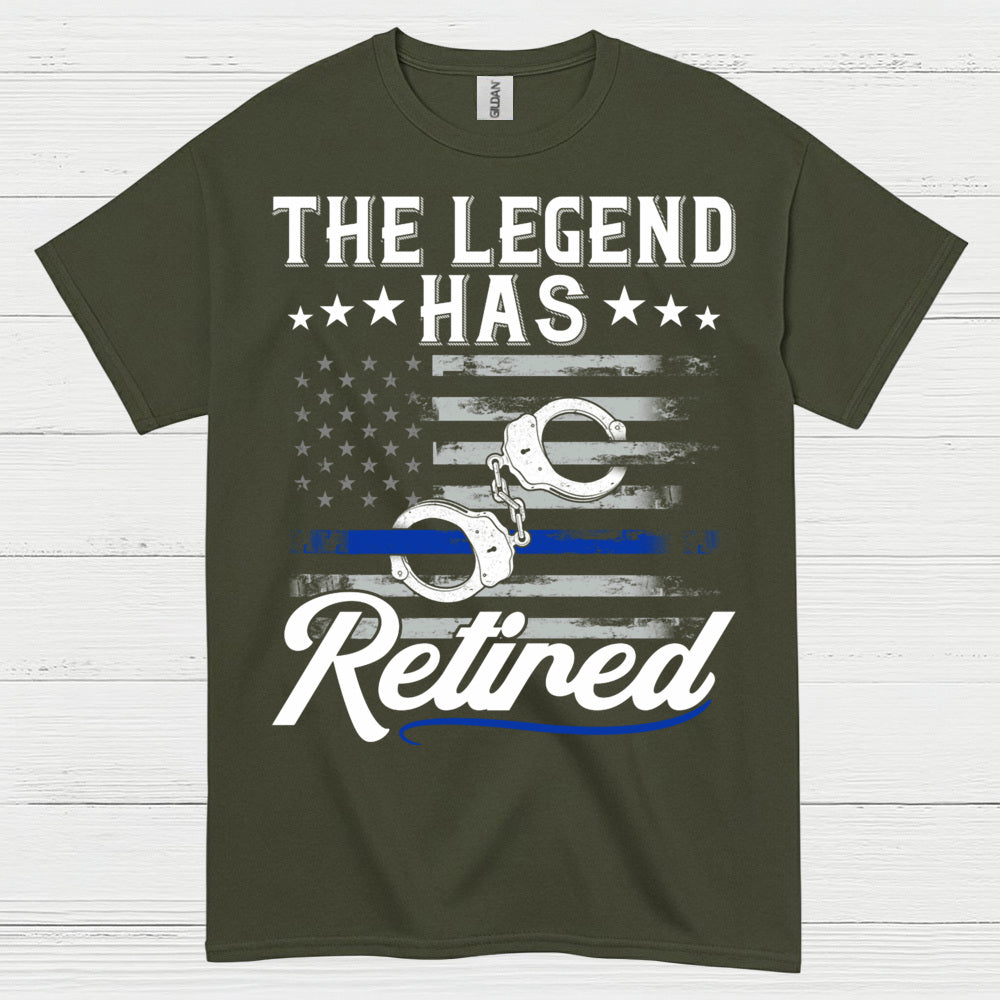 Retired Police Legend Thin Blue Line T Shirt