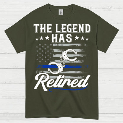 Retired Police Legend Thin Blue Line T Shirt