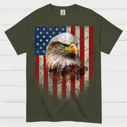 American Bald Eagle Patriotic Flag Freedom T Shirt